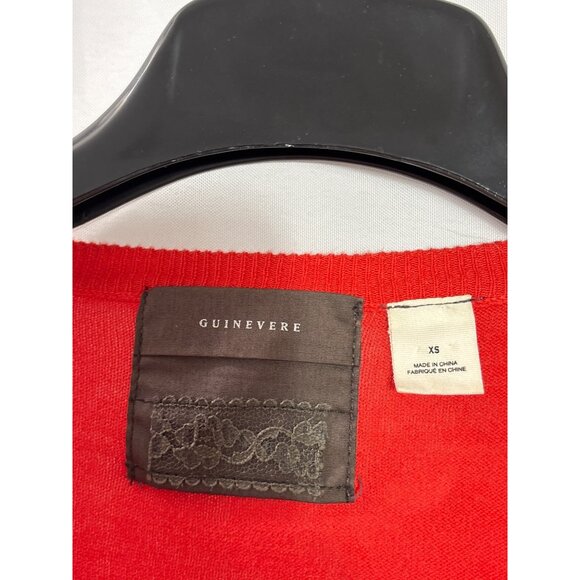 Anthropologie Guinevere Roaming Frills Ruffle Cardigan XS Orange Button Front - Picture 7 of 8